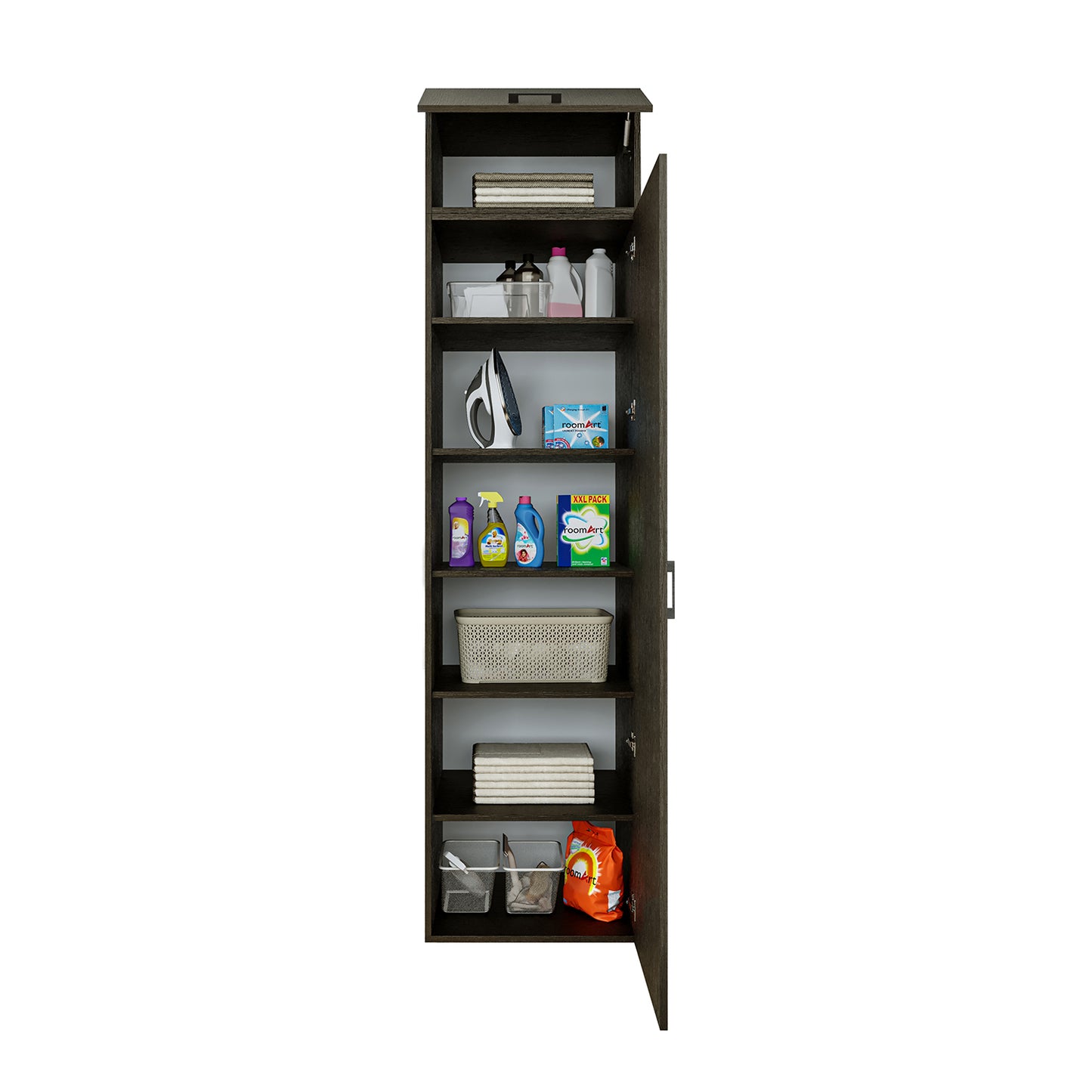 Roomart Hochschrank Waschküche 60 cm – 205 cm hoch, Soft-Close | in 3 Farben