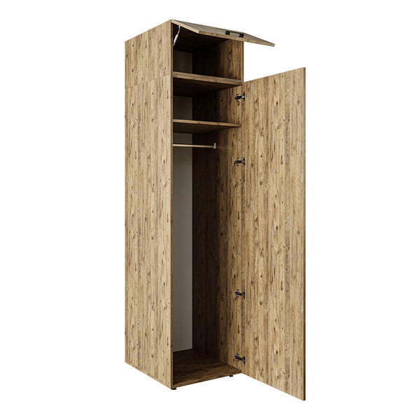 Roomart Aufsatzschrank C60-W-S-ATL – Klappschrank & Mehrzweckschrank für Waschmaschine – 35 cm hoch, 60 cm breit – Überbauschrank für Waschküche & Waschraum