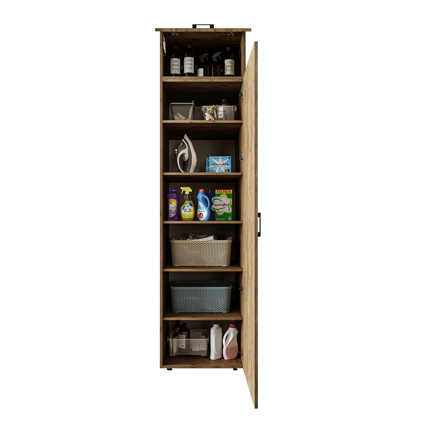 Roomart Hochschrank Waschküche 60 cm – 205 cm hoch, Soft-Close | in 3 Farben
