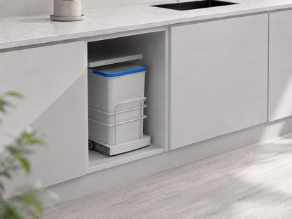 Roomart Einbau-Mülleimer Küche ausziehbar 2×12L – Mülltrennsystem für Unterschrank in 2 Farben