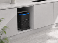 Roomart Einbau-Mülleimer Küche ausziehbar 2×12L – Mülltrennsystem für Unterschrank in 2 Farben