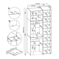 Roomart Waschmaschinenschrank - SERIE DUO-I- 112 cm breit – Waschmaschinenüberbau für Trockner, Waschturm-Schrank, 3 Farben