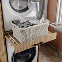 Roomart Waschmaschinenschrank für Trockner & Waschmaschine, in 3 Farben, mit Ausziehbrett  • Weiß • Eiche • Schwarz Eiche