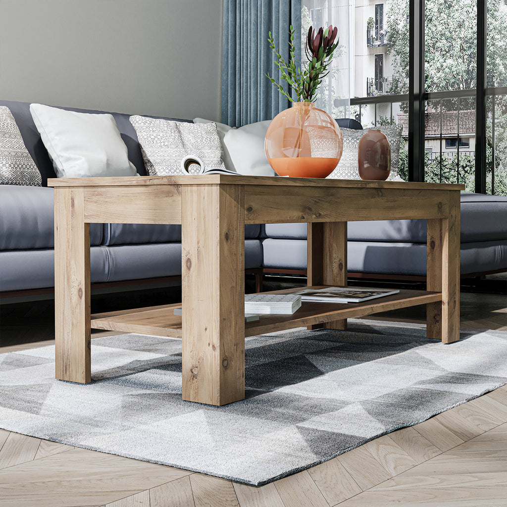 Roomart Couchtisch HELSINKI, 80 oder 110 cm, mit Ablageboden, in 4 Farben