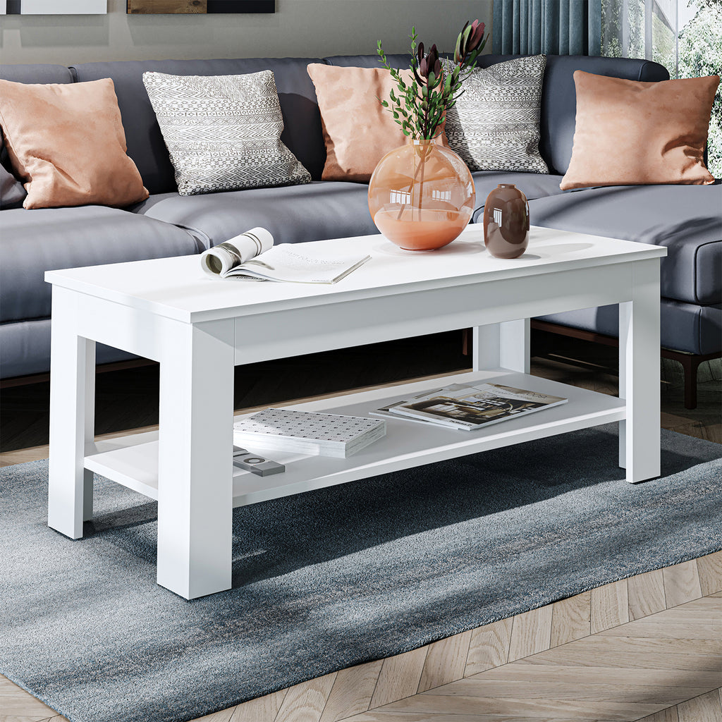 Roomart Couchtisch HELSINKI, 80 oder 110 cm, mit Ablageboden, in 4 Farben