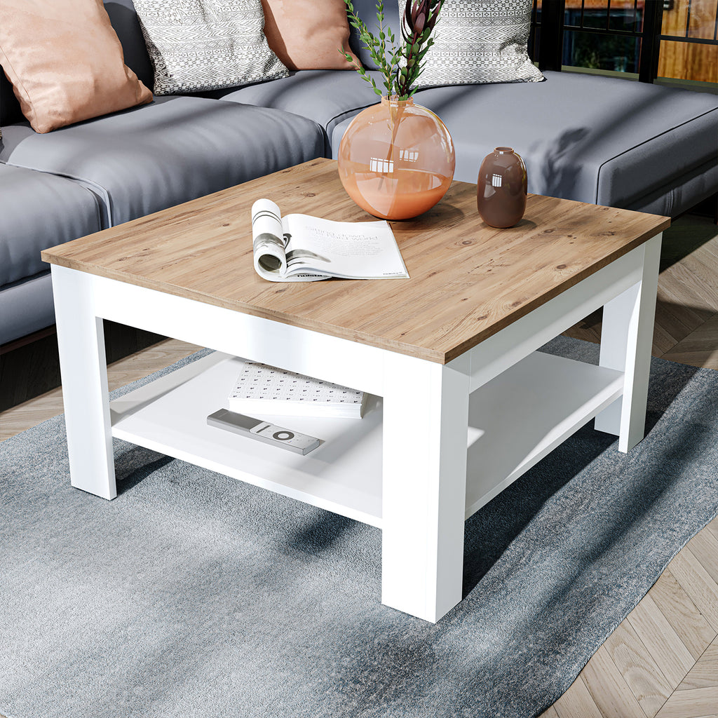 Roomart Couchtisch HELSINKI, 80 oder 110 cm, mit Ablageboden, in 4 Farben