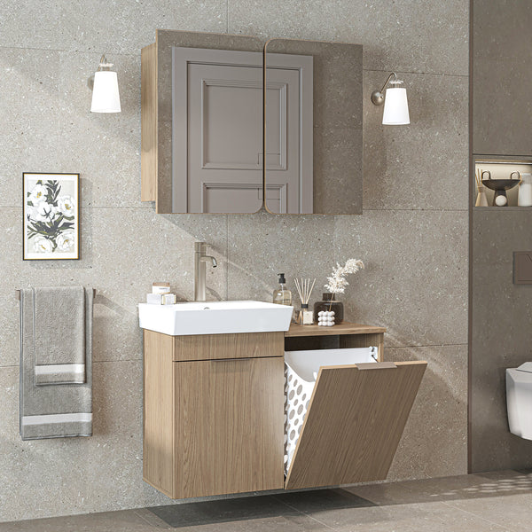 Roomart 3-teiliges Badmöbel-Set LYCIA, 49 cm, Waschtisch mit Spiegelschrank, in 4 Farben