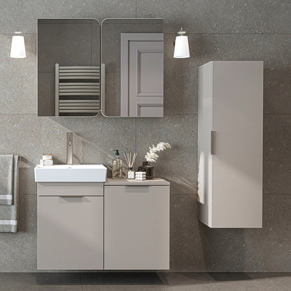 Roomart 3-teiliges Badmöbel-Set LYCIA, 49 cm, Waschtisch, Spiegelschrank und Hochschrank, in 4 Farben