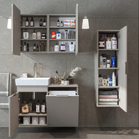 Roomart 3-teiliges Badmöbel-Set LYCIA, 49 cm, Waschtisch, Spiegelschrank und Hochschrank, in 4 Farben