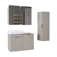 Roomart 3-teiliges Badmöbel-Set LYCIA, 49 cm, Waschtisch, Spiegelschrank und Hochschrank, in 4 Farben