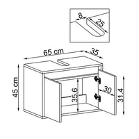 Roomart szafka łazienkowa HBD:45x65x35 cm - biały - dąb - dąb bielony - dąb antracytowy