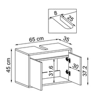 Roomart bathroom furniture set MELONA 3-piece, in 4 colors, 65cm vanity unit - mirror cabinet - tall cabinet- bathroom furniture, set, drain, washbasin, bathroom, furniture, bathroom furniture, bathroom, washbasin vanity unit, cm, wide, modern, washbasin, deep, with, vanity unit
