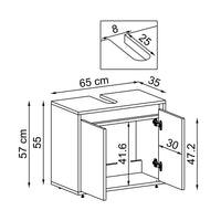 Roomart Ensemble de meubles de salle de bains MELONA 3 pièces, en 4 couleurs, armoire basse de 65cm - armoire miroir - armoire haute-armoire de salle de bains, lavabo, meubles de salle de bains, armoire de salle de bains, avec, meuble bas, meubles de salle de bains, ensemble, lavabo, meubles, meubles de salle de bains, salle de bains, salle de bains