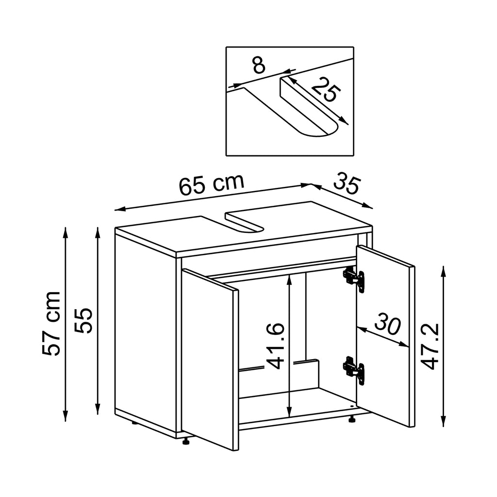 Roomart Ensemble de meubles de salle de bains MELONA 3 pièces, en 4 couleurs, armoire basse de 65cm - armoire miroir - armoire haute-armoire de salle de bains, lavabo, meubles de salle de bains, armoire de salle de bains, avec, meuble bas, meubles de salle de bains, ensemble, lavabo, meubles, meubles de salle de bains, salle de bains, salle de bains