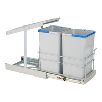 Roomart Einbau-Mülleimer Küche ausziehbar 2×12L – Mülltrennsystem für Unterschrank in 2 Farben