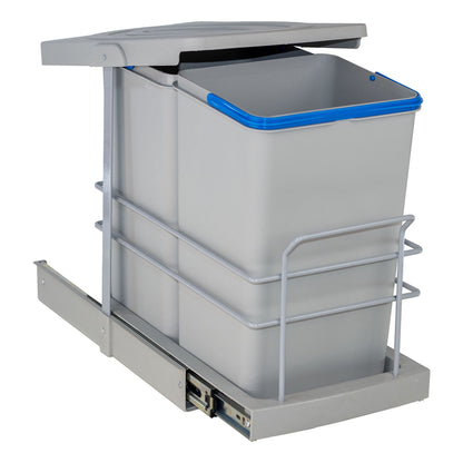 Roomart Einbau-Mülleimer Küche ausziehbar 2×12L – Mülltrennsystem für Unterschrank in 2 Farben
