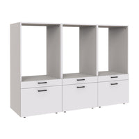 Roomart Waschmashinenshcrank für Trockner und Waschmaschine • Weiß • Schwarz eiche - schrank waschmaschine, bosch wtw875w0, waschmaschienenüberschrank, waschtowerschrank, wasserkistenregal, washing machine cabinet, wt47w5w0, washing machine heart, bodenwa