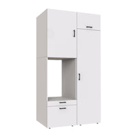 Roomart Schrankwand & Hochschrank Weiß Schwaz Eiche Badschrank Mehrzweckschrank- schrank, badezimmerschrank, waschmaschinenschrank, badschrank, badezimmermöbel, waschmaschinenregal, waschturm, hochschrank, bad, möbel, weiß, waschmaschinen, unterschrank, w