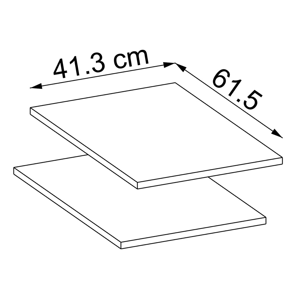 Roomart Einlegeböden für Hochschrank C45 (45 cm breit) – Höhenverstellbar – Weiß / Schwarz-Eiche – Bad- & Mehrzweckschrank Zubehör