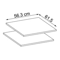 - Roomart - Shelves - For tall cabinets C60-W and E60-W (60 cm wide) - White - Black oak - cabinet, bathroom cabinet, washing machine cabinet, bathroom cabinet, bathroom furniture, washing machine shelf, washing tower, tall cabinet, bathroom, furniture, white, washmasc