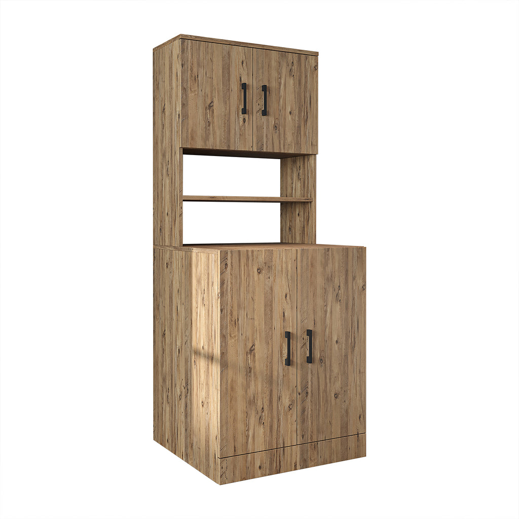 Roomart, bathroom washing machine cabinet ATRIA, washing machine superstructure, WDH: 70 x 180 x 69 cm, in white oak, anthracite oak washing machine cabinet, washing machine shelf, washing tower, cabinet, white, washing machines, base cabinet, washing machine, dryer, house