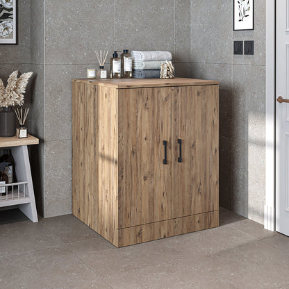 Roomart, Badezimmer Waschmaschinenschrank ATRIA,  Waschmaschinenunterschrank,  BHT: 70x 90 x 69 cm, in Weiß-Eiche, Eiche, Anthrazit Eiche, Weiß
