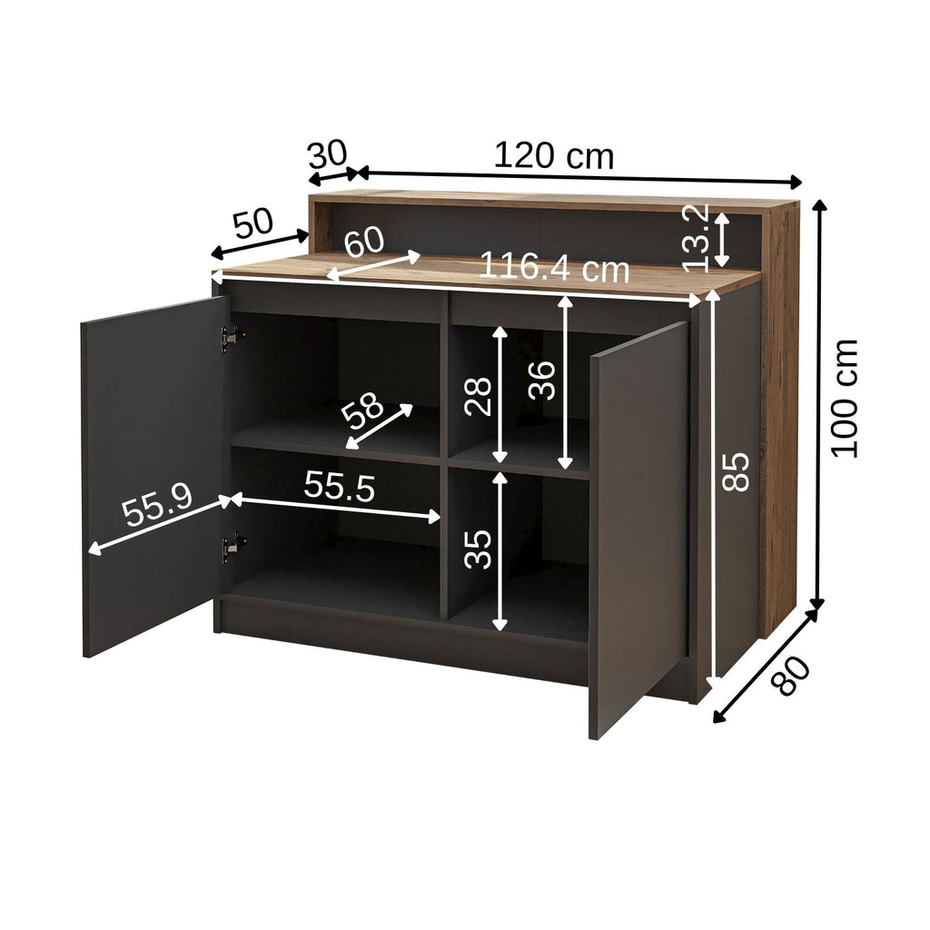 Roomart Kücheninsel, Bartisch, Küchentish - CORTADO - BHT: 120 X 100 X 80 cm
