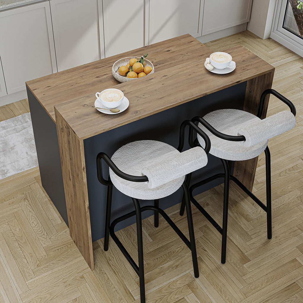 Roomart Kücheninsel, Bartisch, Küchentish - CORTADO - BHT: 120 X 100 X 80 cm