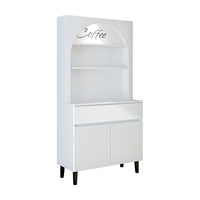 Szafka kuchenna Roomart VENEDIK – bufet i szafka wielofunkcyjna z szufladą, drzwiami i regulowanymi półkami – szafka pod kuchenkę mikrofalową, szafka do przechowywania w kuchni, jadalni, salonie – 90 x 179 x 42 cm – w 4 kolorach – nowoczesna i wielofunkcyjna