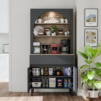 Szafka kuchenna Roomart VENEDIK – bufet i szafka wielofunkcyjna z szufladą, drzwiami i regulowanymi półkami – szafka pod kuchenkę mikrofalową, szafka do przechowywania w kuchni, jadalni, salonie – 90 x 179 x 42 cm – w 4 kolorach – nowoczesna i wielofunkcyjna