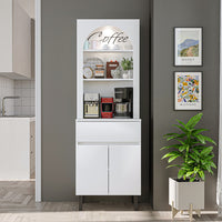 Roomart Küchenschrank VENEDIK 60 cm – Buffetschrank mit LED, Schublade, Bogendesign, 4 Farben