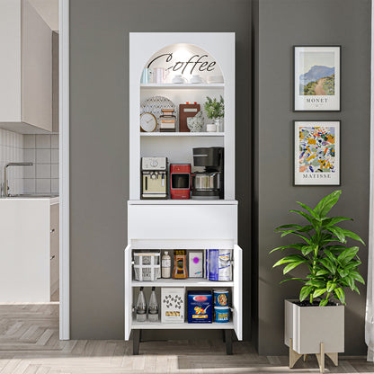 Roomart Küchenschrank VENEDIK 60 cm – Buffetschrank mit LED, Schublade, Bogendesign, 4 Farben