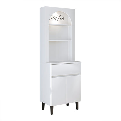 Roomart Küchenschrank VENEDIK 60 cm – Buffetschrank mit LED, Schublade, Bogendesign, 4 Farben