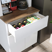 Roomart Küchenschrank VENEDIK 60 cm – Buffetschrank mit LED, Schublade, Bogendesign, 4 Farben