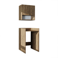 Roomart Waschmaschinenschrank DERIN-I – Waschmaschinen-Überbauschrank  – 65×180×65 cm – Waschküchen- & Hauswirtschaftsschrank – Weiß, Weiß-Eiche, Eiche & Anthrazit-Eiche