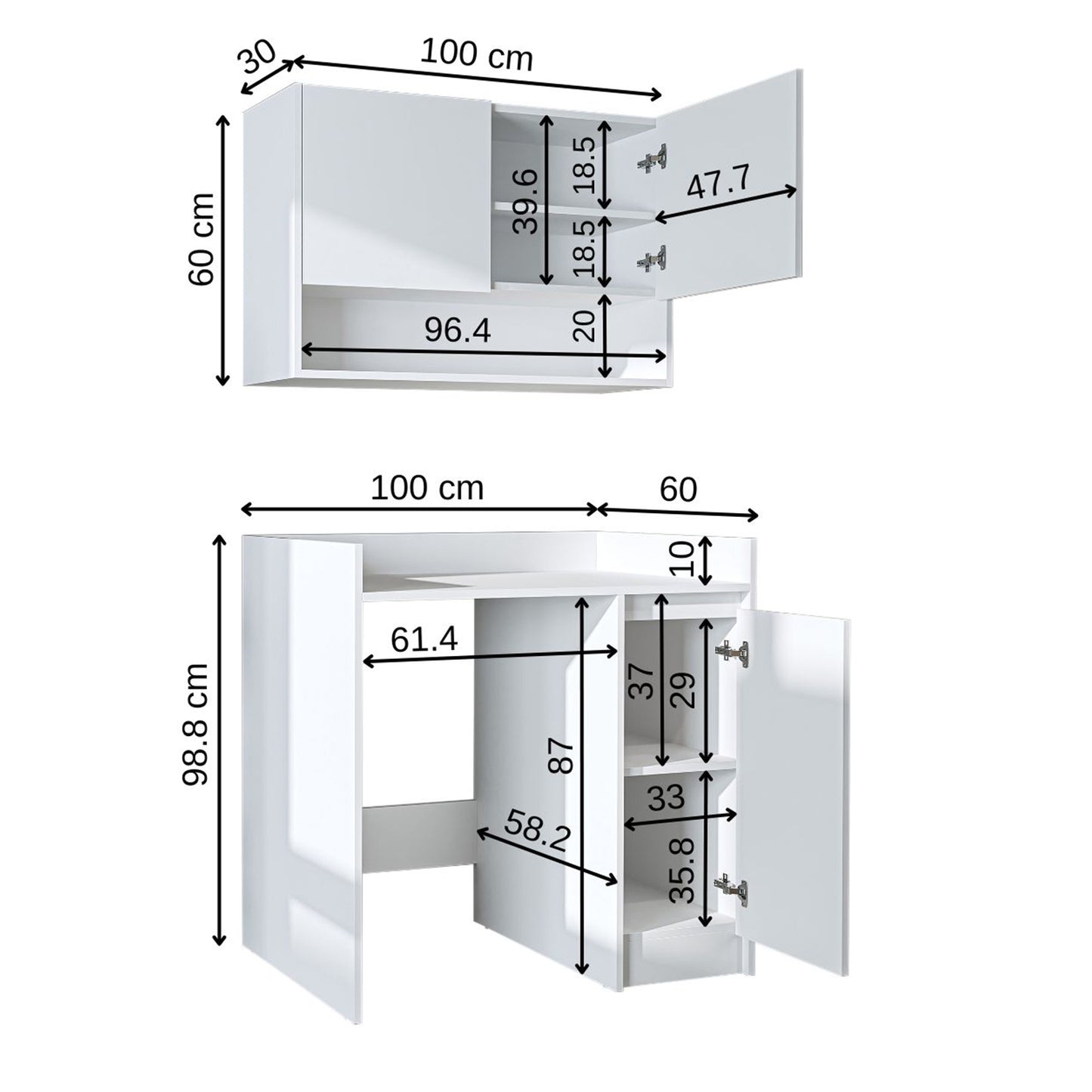 Roomart Waschmaschinenschrank DERIN-II – Waschmaschinen-Überbauschrank  – 100×180×65 cm – Waschküchen- & Hauswirtschaftsschrank – Weiß, Weiß-Eiche, Eiche & Anthrazit-Eiche