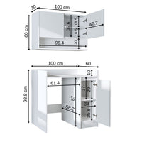 Roomart Waschmaschinenschrank DERIN-II – Waschmaschinen-Überbauschrank  – 100×180×65 cm – Waschküchen- & Hauswirtschaftsschrank – Weiß, Weiß-Eiche, Eiche & Anthrazit-Eiche