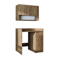 Roomart Waschmaschinenschrank DERIN-II – Waschmaschinen-Überbauschrank  – 100×180×65 cm – Waschküchen- & Hauswirtschaftsschrank – Weiß, Weiß-Eiche, Eiche & Anthrazit-Eiche