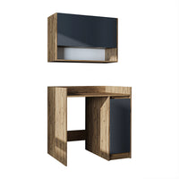 Roomart Waschmaschinenschrank DERIN-II – Waschmaschinen-Überbauschrank  – 100×180×65 cm – Waschküchen- & Hauswirtschaftsschrank – Weiß, Weiß-Eiche, Eiche & Anthrazit-Eiche