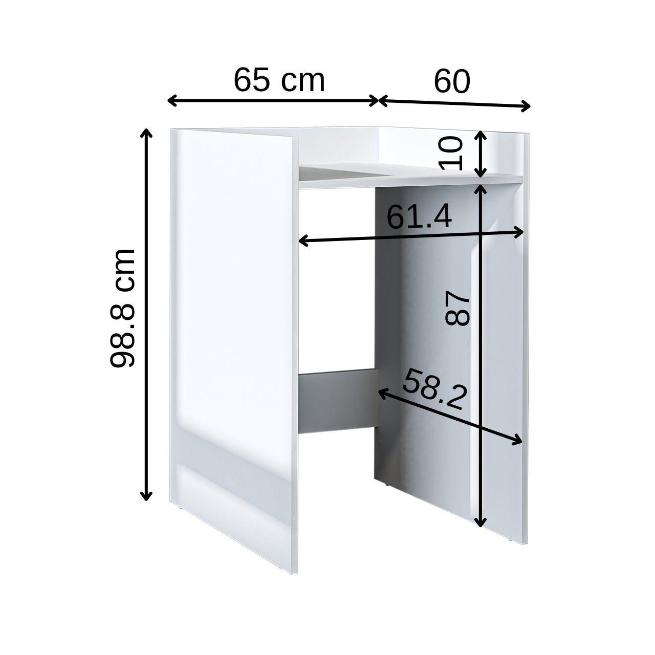 Roomart Waschmaschinenschrank DERIN-I – Waschmaschinen-Überbauschrank  – 65×180×65 cm – Waschküchen- & Hauswirtschaftsschrank – Weiß, Weiß-Eiche, Eiche & Anthrazit-Eiche
