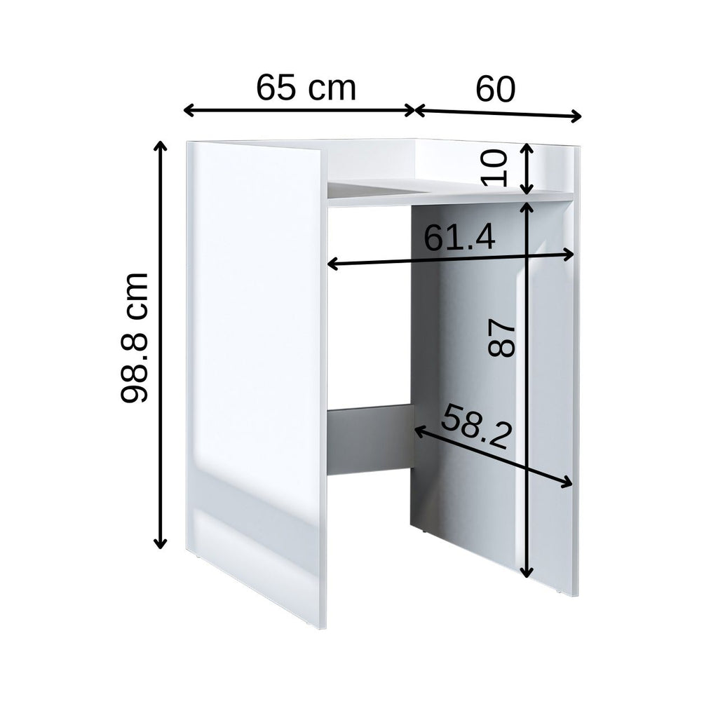 Roomart Waschmaschinenschrank DERIN-I – Waschmaschinen-Überbauschrank  – 65×180×65 cm – Waschküchen- & Hauswirtschaftsschrank – Weiß, Weiß-Eiche, Eiche & Anthrazit-Eiche