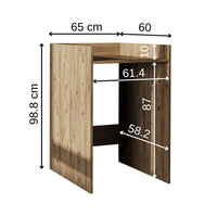 Roomart Waschmaschinenschrank DERIN-I – Waschmaschinen-Überbauschrank  – 65×180×65 cm – Waschküchen- & Hauswirtschaftsschrank – Weiß, Weiß-Eiche, Eiche & Anthrazit-Eiche