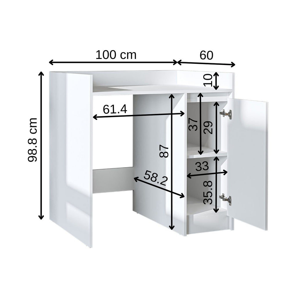 Roomart Waschmaschinenschrank DERIN-II – Waschmaschinen-Überbauschrank  – 100×180×65 cm – Waschküchen- & Hauswirtschaftsschrank – Weiß, Weiß-Eiche, Eiche & Anthrazit-Eiche