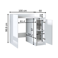 Roomart Waschmaschinenschrank DERIN-II – Waschmaschinen-Überbauschrank  – 100×180×65 cm – Waschküchen- & Hauswirtschaftsschrank – Weiß, Weiß-Eiche, Eiche & Anthrazit-Eiche