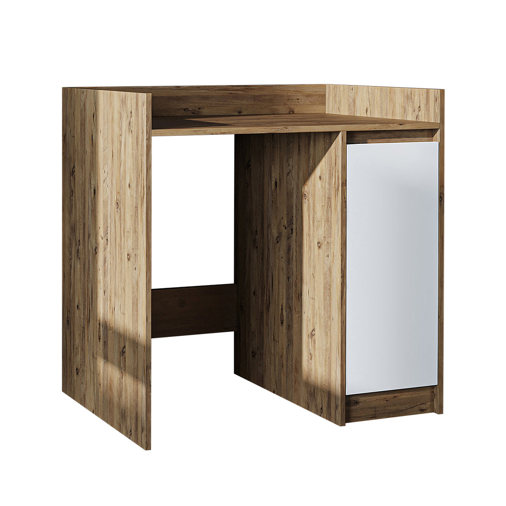 Roomart Waschmaschinenschrank DERIN-II – Waschmaschinen-Überbauschrank  – 100×180×65 cm – Waschküchen- & Hauswirtschaftsschrank – Weiß, Weiß-Eiche, Eiche & Anthrazit-Eiche