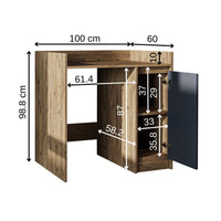 Roomart Waschmaschinenschrank DERIN-II – Waschmaschinen-Überbauschrank  – 100×180×65 cm – Waschküchen- & Hauswirtschaftsschrank – Weiß, Weiß-Eiche, Eiche & Anthrazit-Eiche