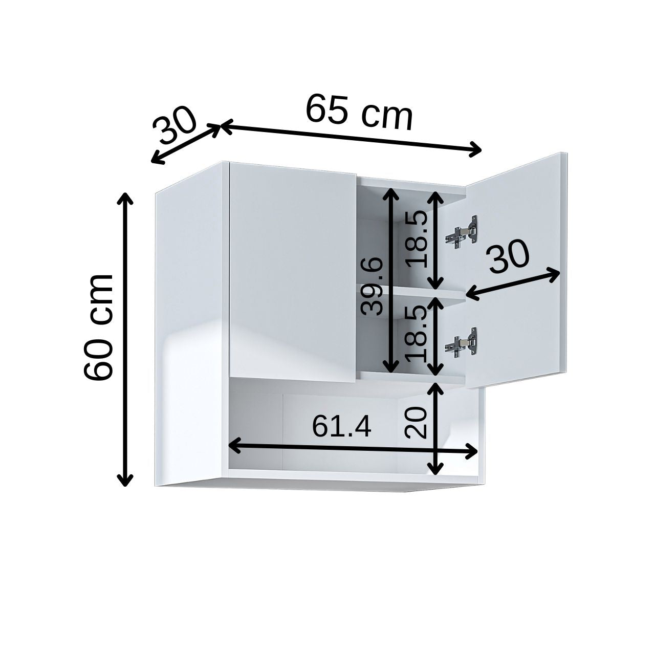 Roomart Waschmaschinenschrank DERIN-I – Waschmaschinen-Überbauschrank  – 65×180×65 cm – Waschküchen- & Hauswirtschaftsschrank – Weiß, Weiß-Eiche, Eiche & Anthrazit-Eiche