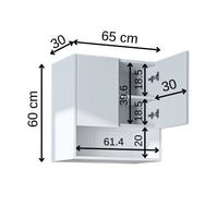 Roomart Waschmaschinenschrank DERIN-I – Waschmaschinen-Überbauschrank  – 65×180×65 cm – Waschküchen- & Hauswirtschaftsschrank – Weiß, Weiß-Eiche, Eiche & Anthrazit-Eiche