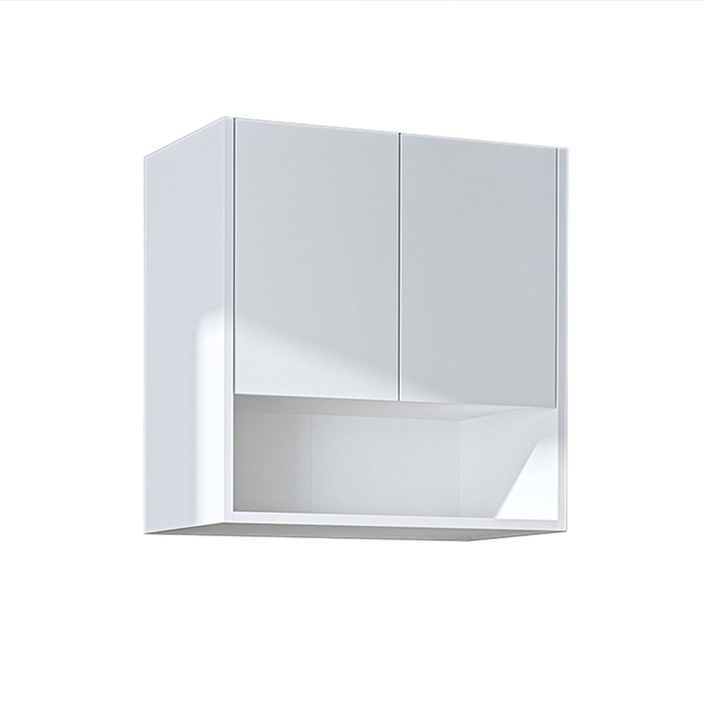 Roomart Waschmaschinenschrank DERIN-I – Waschmaschinen-Überbauschrank  – 65×180×65 cm – Waschküchen- & Hauswirtschaftsschrank – Weiß, Weiß-Eiche, Eiche & Anthrazit-Eiche