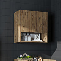 Roomart Waschmaschinenschrank DERIN-I – Waschmaschinen-Überbauschrank  – 65×180×65 cm – Waschküchen- & Hauswirtschaftsschrank – Weiß, Weiß-Eiche, Eiche & Anthrazit-Eiche